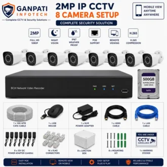 2 MP 8 IP CCTV Camera Setup